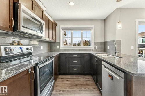 4131 30 Street, Edmonton, AB - Indoor Photo Showing Kitchen With Double Sink With Upgraded Kitchen