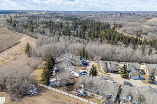 The property features a residential development bordered by a natural landscape with extensive tree coverage - 14 920 119 Street, Edmonton, AB - Outdoor With View