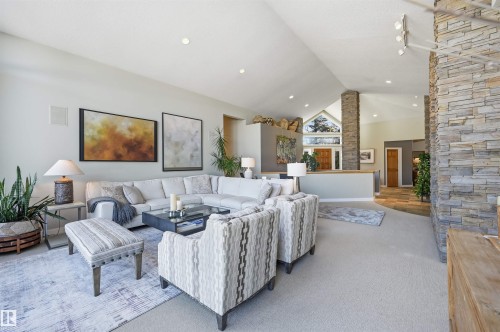 15625 Whitemud Road, Edmonton, AB - Indoor Photo Showing Dining Room With Fireplace