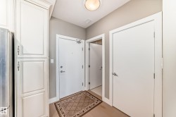Entryway featuring light-colored walls, white doors, and a ceiling-mounted light fixture - 