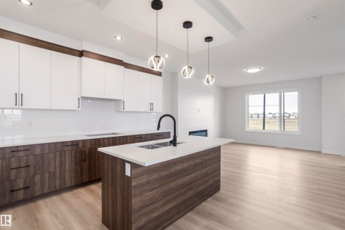 258 Black Stone Drive, Leduc, AB - Indoor Photo Showing Kitchen With Upgraded Kitchen