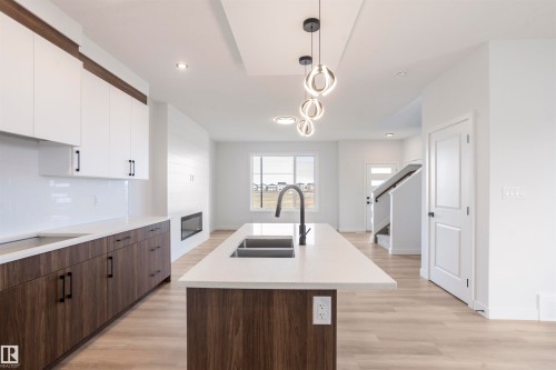 258 Black Stone Drive, Leduc, AB - Indoor Photo Showing Kitchen With Double Sink