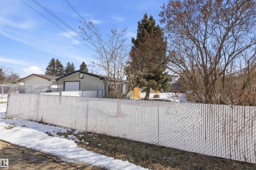 The property features a fenced yard with a chain link fence, providing privacy and security - 12904 95 Street, Edmonton, AB - Outdoor
