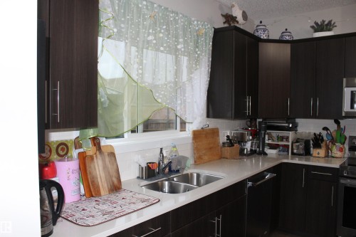 405 Orchards Boulevard, Edmonton, AB - Indoor Photo Showing Kitchen With Double Sink