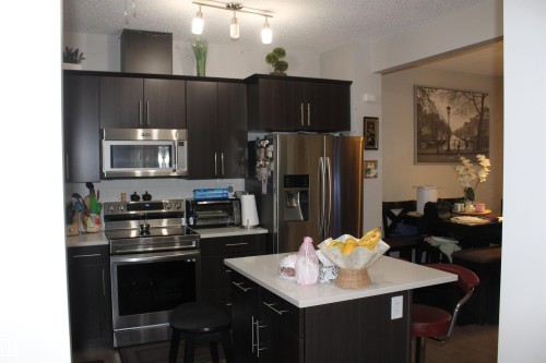 405 Orchards Boulevard, Edmonton, AB - Indoor Photo Showing Kitchen With Stainless Steel Kitchen With Upgraded Kitchen