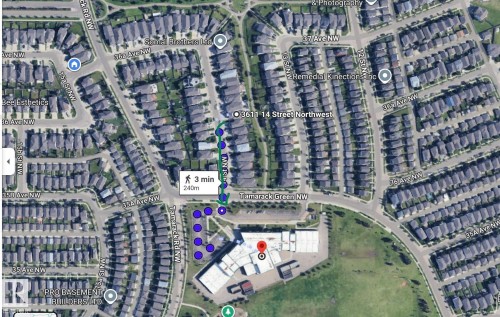 Location Map. Illustrating proximity and walking distance to the property - 3611 14 Street, Edmonton, AB - 