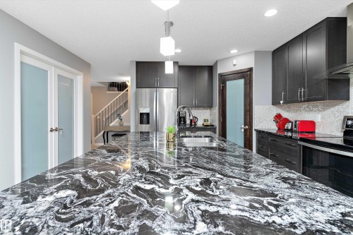 4294 126A Avenue, Edmonton, AB - Indoor Photo Showing Kitchen With Stainless Steel Kitchen With Double Sink With Upgraded Kitchen