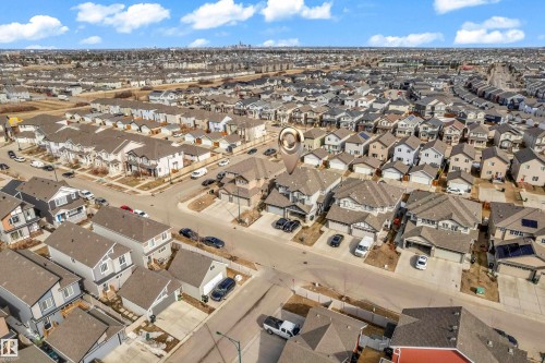 Aerial perspective showcasing a residential neighborhood with numerous detached homes - 2526 19A Avenue, Edmonton, AB - Outdoor With View
