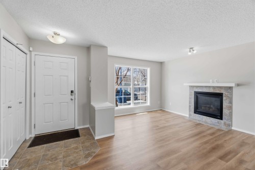 2003 71 Street, Edmonton, AB - Indoor Photo Showing Living Room With Fireplace
