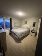 Carpeted room with a window, flush-mount ceiling light, and painted walls - 