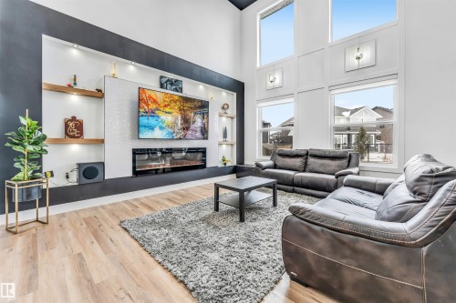 5355 Kimball Place, Edmonton, AB - Indoor Photo Showing Living Room With Fireplace
