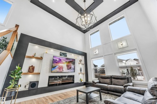 5355 Kimball Place, Edmonton, AB - Indoor Photo Showing Living Room With Fireplace