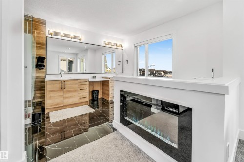 5355 Kimball Place, Edmonton, AB - Indoor Photo Showing Living Room With Fireplace