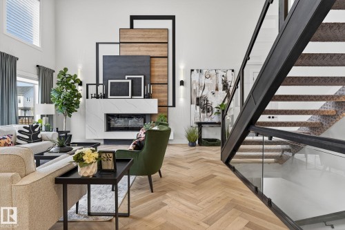 17124 2 Street, Edmonton, AB - Indoor Photo Showing Other Room With Fireplace