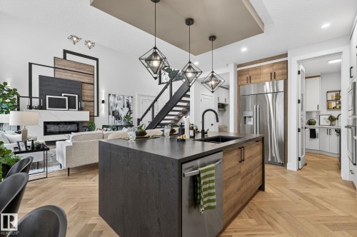 17124 2 Street, Edmonton, AB - Indoor Photo Showing Kitchen With Upgraded Kitchen