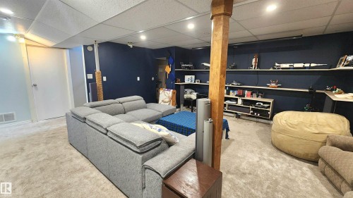 Finished lower level featuring recessed lighting and carpeted flooring - 3531 46 Street, Edmonton, AB - Indoor Photo Showing Other Room