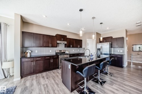 5147 Crabapple Link Link, Edmonton, AB - Indoor Photo Showing Kitchen With Stainless Steel Kitchen With Upgraded Kitchen