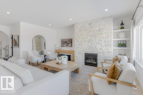 10 Redwing Wynd, St. Albert, AB - Indoor Photo Showing Living Room With Fireplace