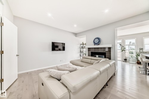 2043 51 Street, Edmonton, AB - Indoor Photo Showing Living Room With Fireplace