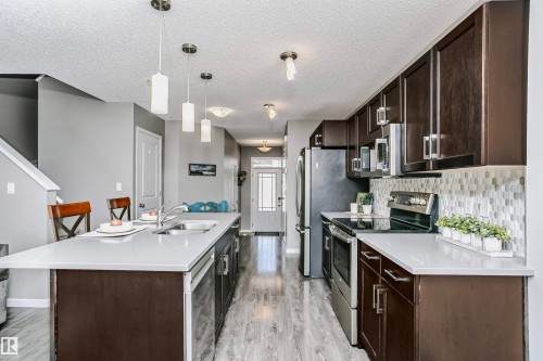 7280 Edgemont Way, Edmonton, AB - Indoor Photo Showing Kitchen With Stainless Steel Kitchen With Double Sink With Upgraded Kitchen