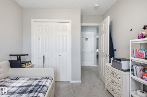 This room features light grey walls and light grey carpet - 4636 175 Ave, Edmonton, AB - Indoor Photo Showing Bedroom