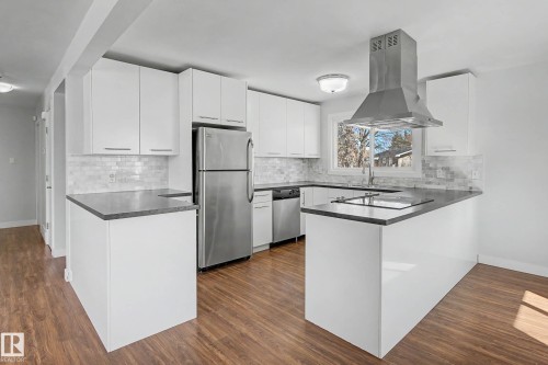 7815 156 Street, Edmonton, AB - Indoor Photo Showing Kitchen With Stainless Steel Kitchen With Upgraded Kitchen