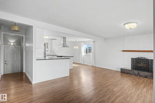 7815 156 Street, Edmonton, AB - Indoor Photo Showing Living Room With Fireplace