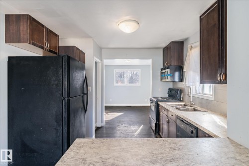10439 159 Street, Edmonton, AB - Indoor Photo Showing Kitchen With Double Sink