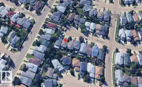 Aerial view of property and surrounding area featuring nearby suburban area - 4008 37 Avenue, Edmonton, AB - Indoor With Storage