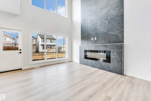 8712 181 Avenue, Edmonton, AB - Indoor Photo Showing Living Room With Fireplace