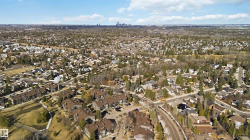 Expansive aerial perspective showcasing a residential area with varied housing styles - 5740 172 Street, Edmonton, AB - Outdoor With View