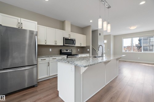 8707 221 Street, Edmonton, AB - Indoor Photo Showing Kitchen With Double Sink With Upgraded Kitchen