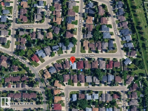 Aerial Map View. Displaying the property's location and surrounding street network - 11139 30 Avenue, Edmonton, AB -  With View