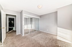 This room features carpeted flooring, light grey walls, and a ceiling light fixture - 