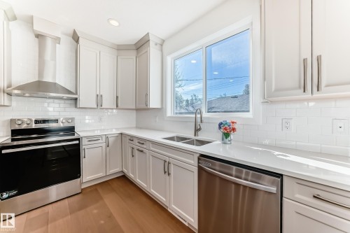 10721 70 Avenue, Edmonton, AB - Indoor Photo Showing Kitchen With Double Sink With Upgraded Kitchen