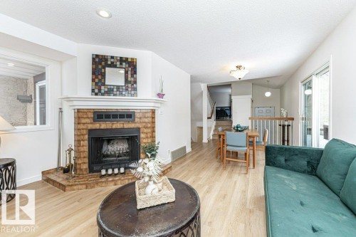 14916 43 Avenue, Edmonton, AB - Indoor Photo Showing Living Room With Fireplace