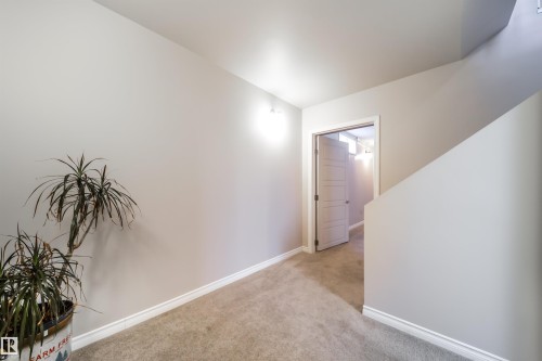 Carpeted hallway with light-toned walls and white trim - 10231 46 Street, Edmonton, AB - Indoor Photo Showing Other Room