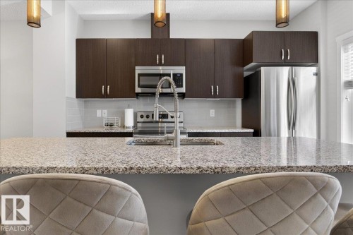 19721 27 Avenue, Edmonton, AB - Indoor Photo Showing Kitchen With Double Sink With Upgraded Kitchen