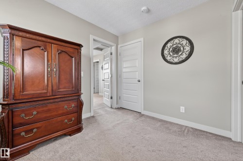 Light gray wall paint with white trim, carpeting, and a white paneled door - 1786 Cunningham Way Sw, Edmonton, AB - Indoor