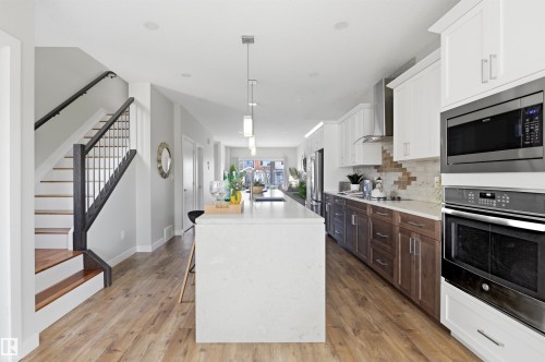 9928 151 Street Nw, Edmonton, AB - Indoor Photo Showing Kitchen With Upgraded Kitchen