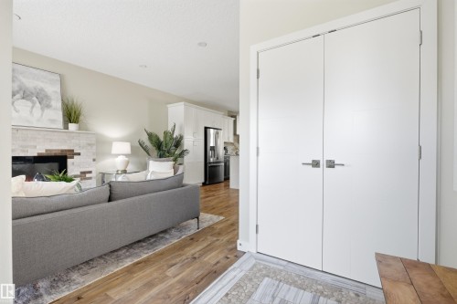 9928 151 Street Nw, Edmonton, AB - Indoor Photo Showing Living Room With Fireplace
