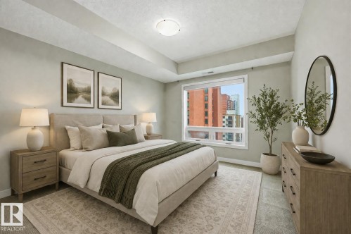 Virtually staged - 805 10055 118 Street, Edmonton, AB - Indoor Photo Showing Bedroom