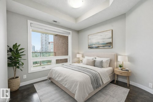Virtually staged - 805 10055 118 Street, Edmonton, AB - Indoor Photo Showing Bedroom