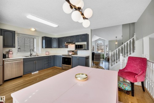 9 Ebony Way, St. Albert, AB - Indoor Photo Showing Kitchen With Double Sink With Upgraded Kitchen