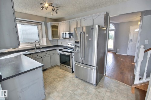 12327 45 Street, Edmonton, AB - Indoor Photo Showing Kitchen With Double Sink