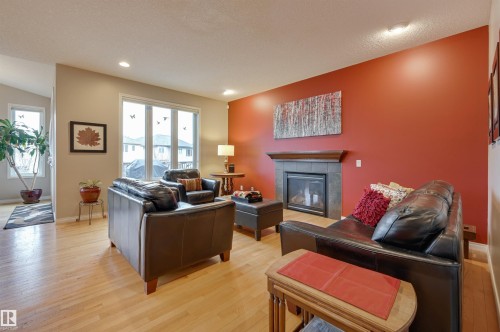 20645 93A Avenue, Edmonton, AB - Indoor Photo Showing Living Room With Fireplace