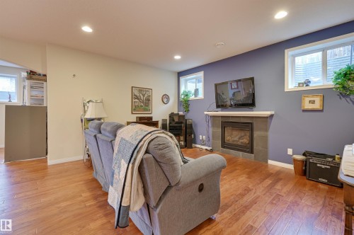 20645 93A Avenue, Edmonton, AB - Indoor Photo Showing Living Room With Fireplace