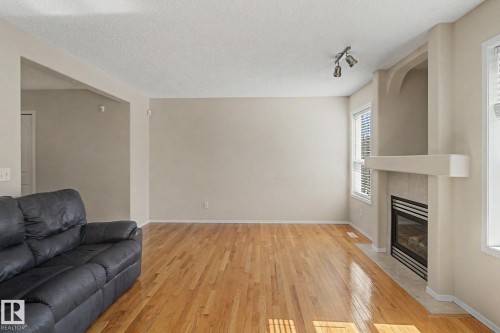 3505 Mclean Crescent, Edmonton, AB - Indoor Photo Showing Living Room With Fireplace