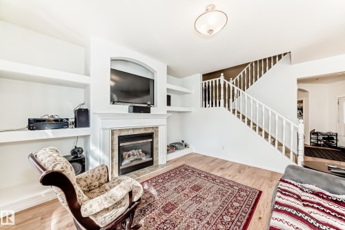 17808 109 Street Nw, Edmonton, AB - Indoor Photo Showing Living Room With Fireplace