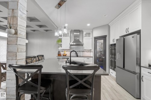 2110 53 Street, Edmonton, AB - Indoor Photo Showing Kitchen With Double Sink With Upgraded Kitchen